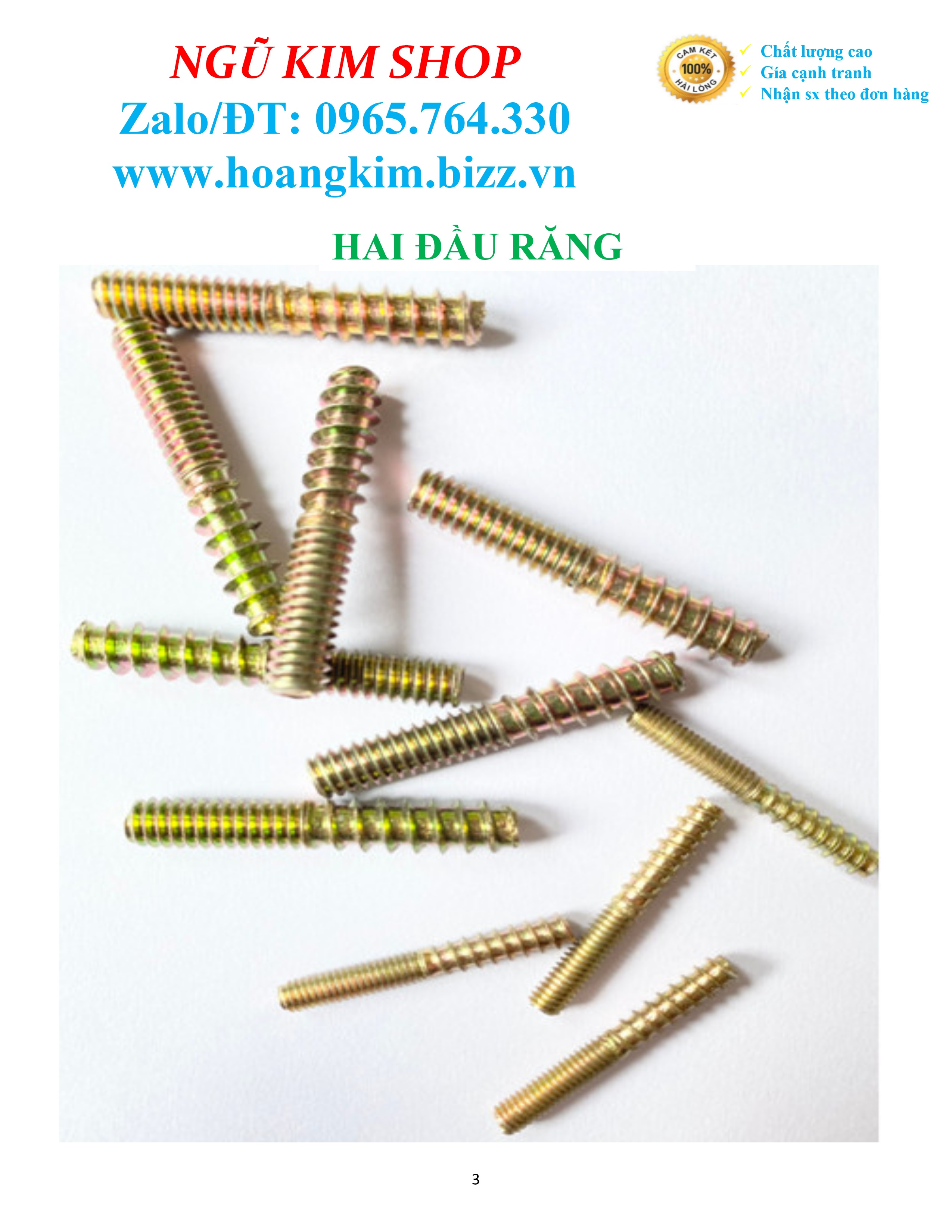 BULONG HAI ĐẦU RĂNG M4 Và M6