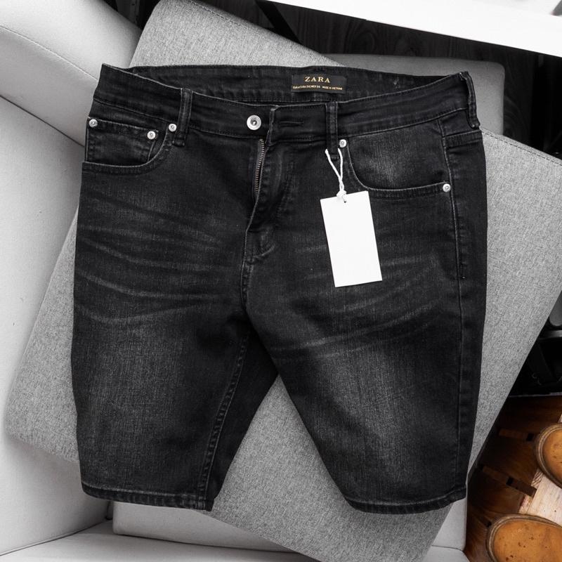 Quần short jean nam đen size đại co giãn