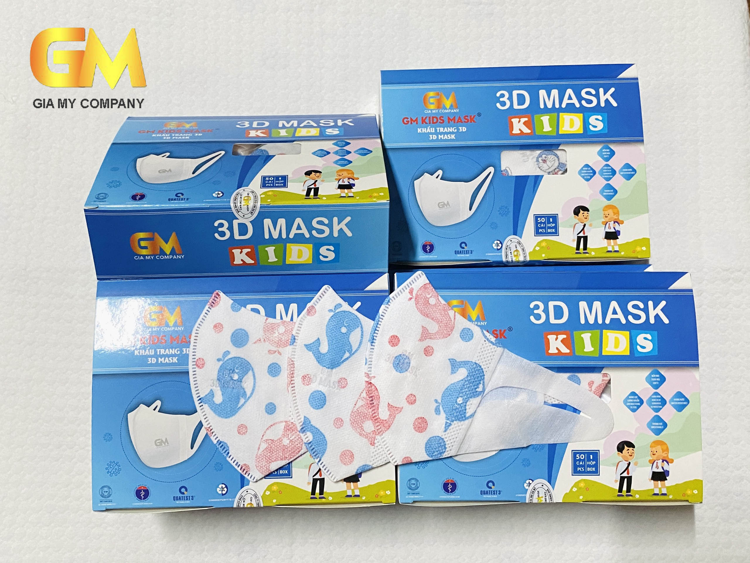 Khẩu trang 3D Mask Trẻ em Gia Mỹ hộp 50 cái