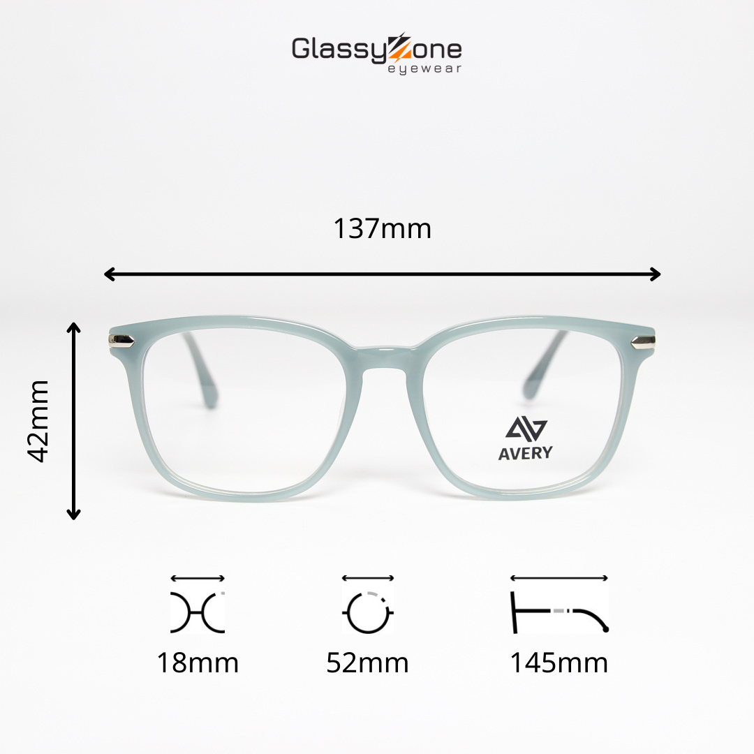 Gọng kính cận, Mắt kính giả cận Acetate Form vuông Nam Nữ Avery 14039 - GlassyZone