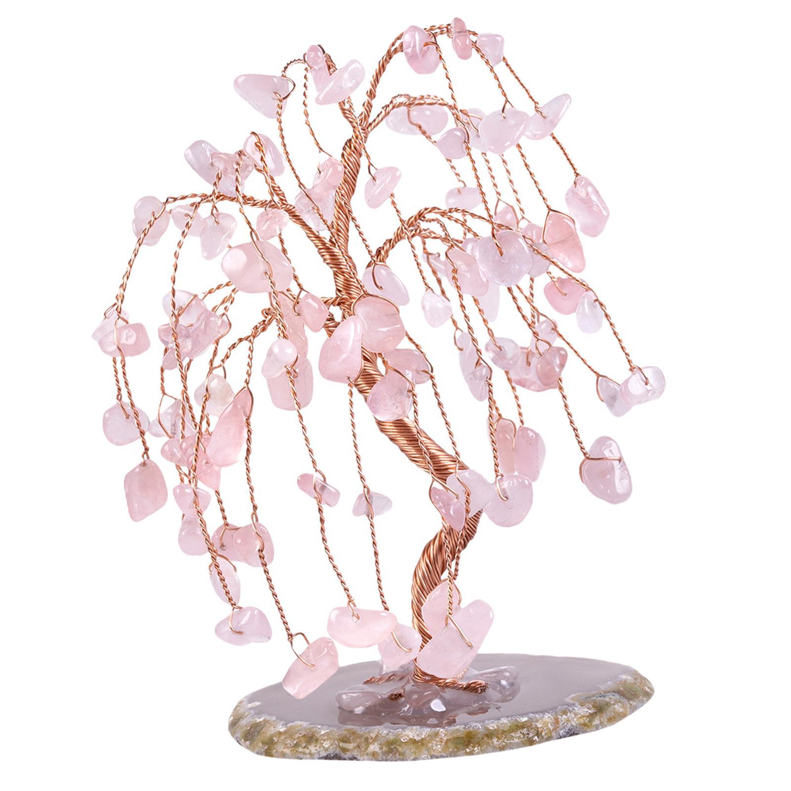Natural Multi Stone Money Tree Handmade Ornament for Table Decor