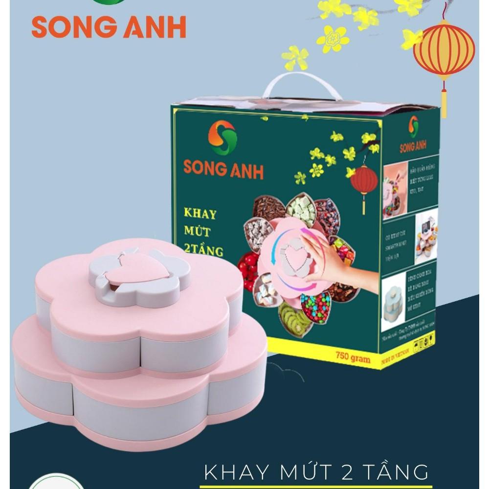 Khay mứt 2 tầng nhựa cứng cao cấp