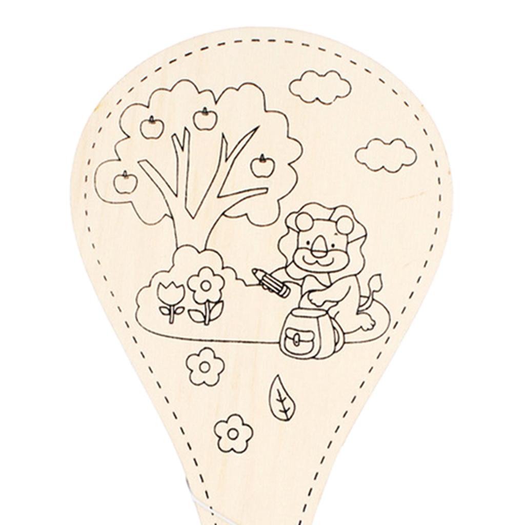 DIY Racket Wooden Toy,Children Manual Painting Pat Ball,Kids Educational Handmade Game,Arts Crafts Painting Graffiti Toys
