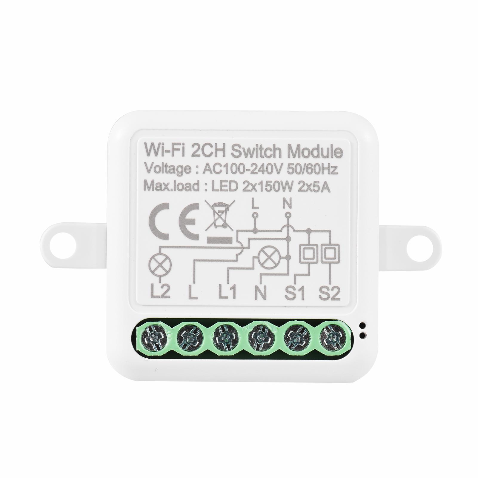 Mô-đun chuyển mạch WIFI 4CH Mô-đun thông minh mini có điều khiển bằng giọng nói Mobilephone APP Chức năng điều khiển thời gian Tương thích với Google Assistant Amazon Alexa LED 300W, 10A