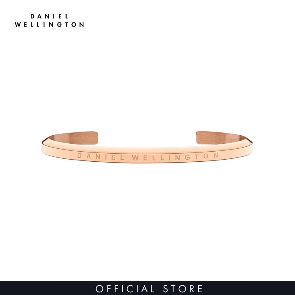 Đồng hồ Nữ Daniel Wellington dây Da - Quadro DW00100439 + Vòng tay Daniel Wellington Vàng hồng - Classic DW00400003