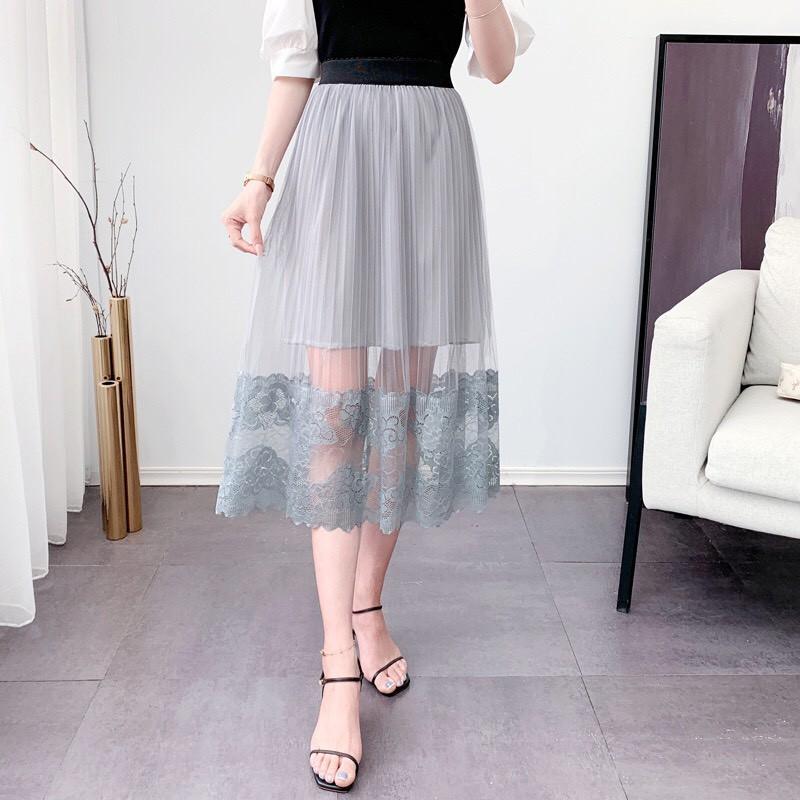 Chân váy nữ dáng suông dài 2 lớp có nhiều màu cho chị em lựa chọn cv06