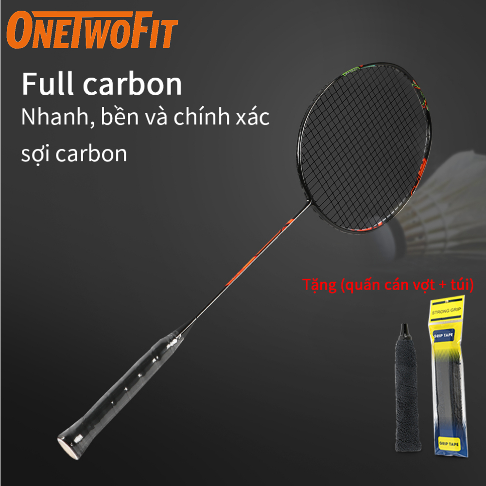 OenTwoFit 1pcs Vợt cầu lông 4U chính hãng carbon Bộ Vợt Cầu Lông Di Động (Túi &amp; Băng Kẹp Miễn Phí) Thể Thao Ngoài Trời ET001901