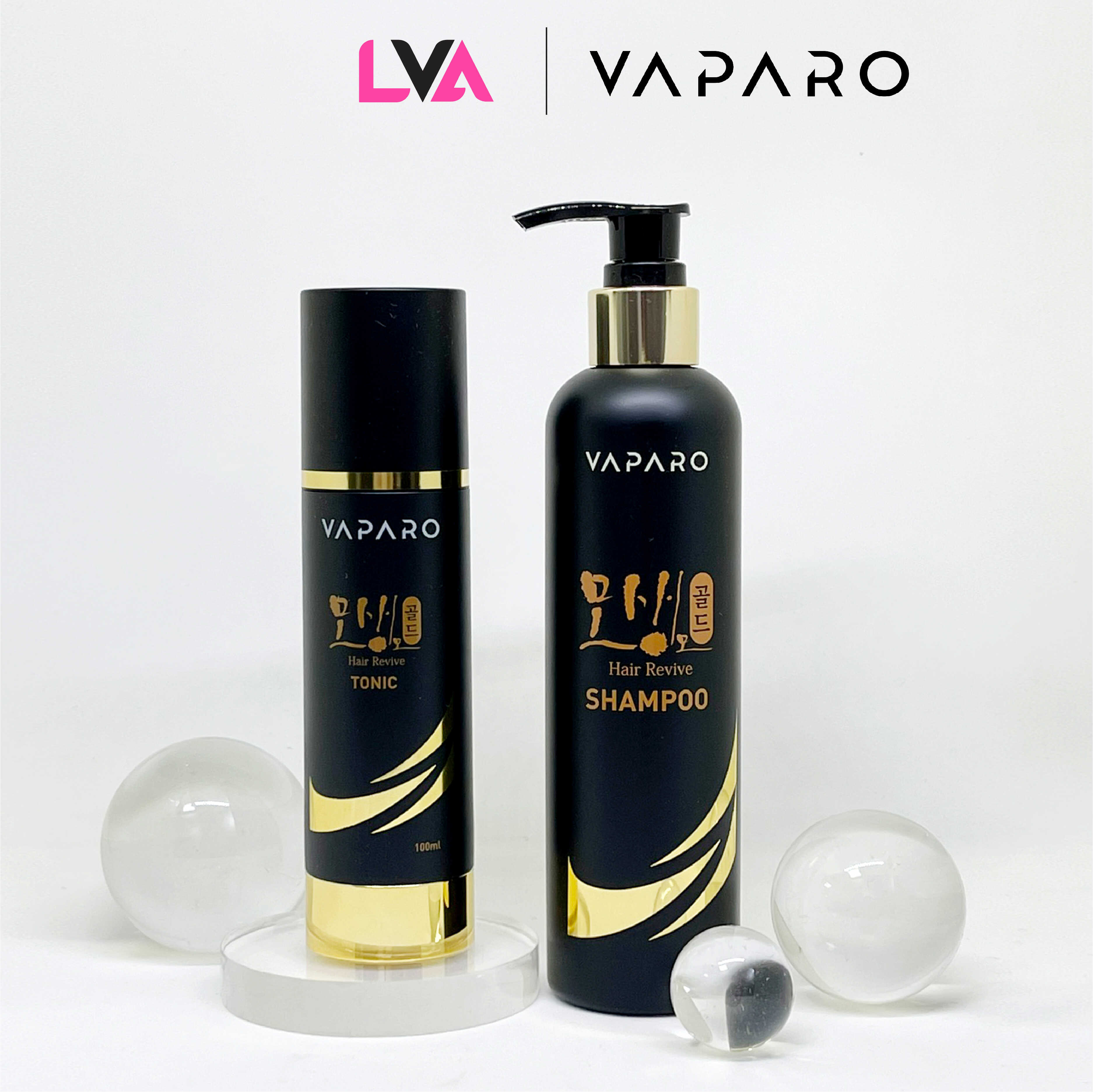 COMBO Gội Xịt dưỡng - Ngăn ngừa rụng tóc, dành cho da đầu yếu Vaparo Hair Revive