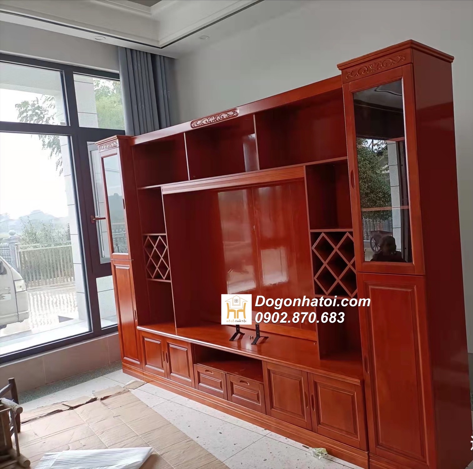 Kệ Tivi Phòng Khách Kết Hợp Tủ Rượu Hiện Đại 2m4 X 2m6 - TR615