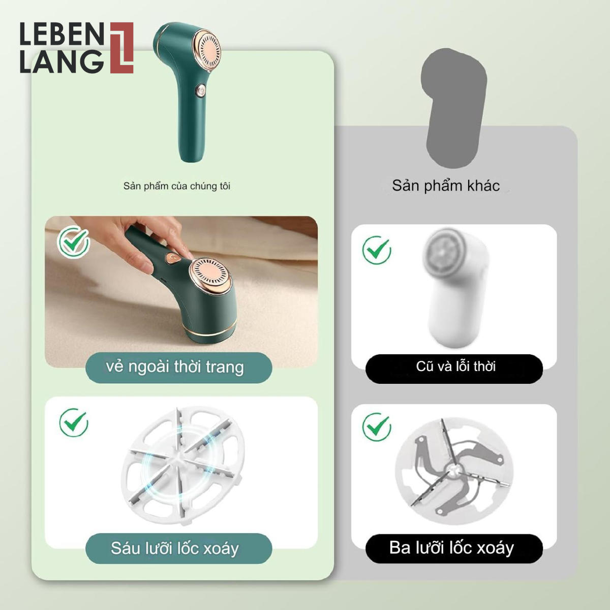 Máy cắt lông xù Lebenlang Zuhause basics ZB079-G hàng chính hãng