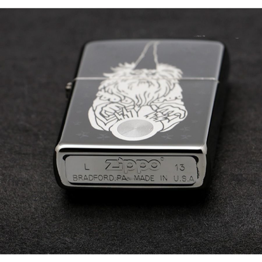 Bật Lửa Zippo 28644 – Zippo Wizard Fantasy Black Ice Chrome