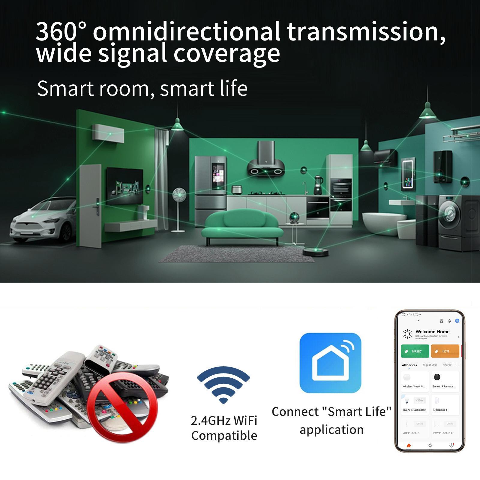 IR Universal Remote All in One Hub Wi-Fi Remote Control for TV Air Conditioner STB Audio Curtain Motor