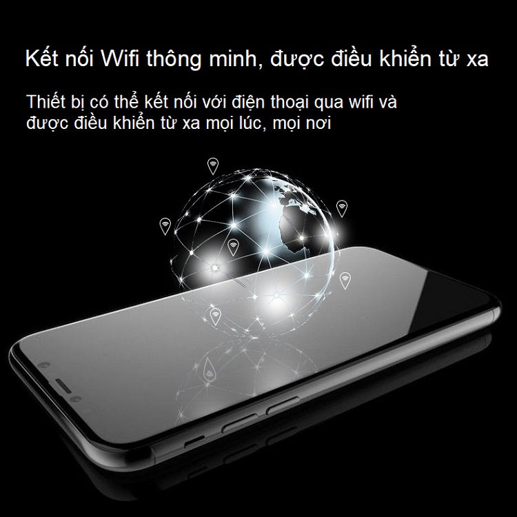 Ổ cắm ĐKTX Wifi 4 ổ cắm với 4 công tắc