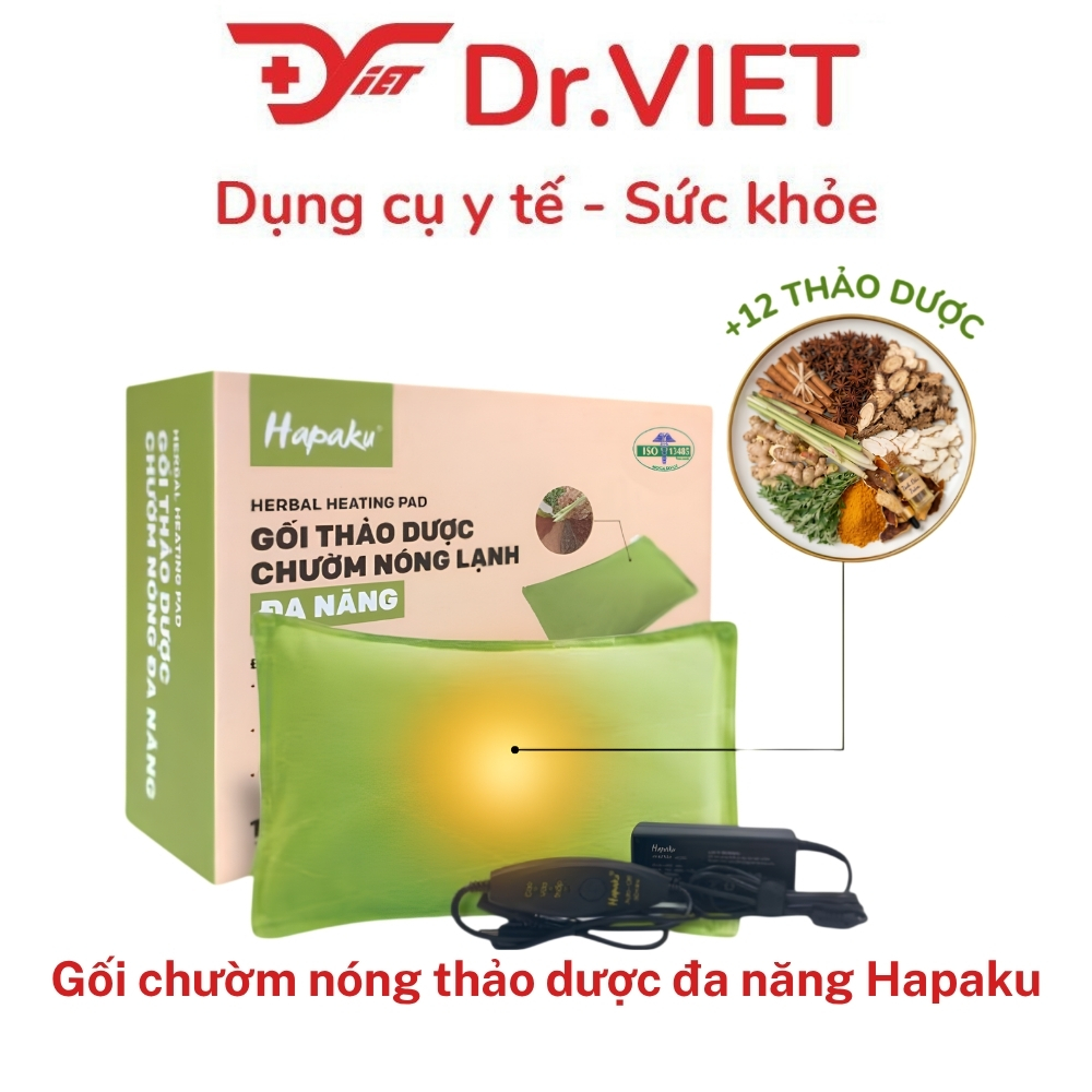 Gối Chườm Nóng Thảo Dược Đa Năng Hapaku Bằng Điện Giảm Đau Lưng Bụng Cổ Vai Gáy