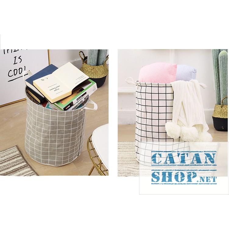 Giỏ vải, Túi đựng quần áo chăn màn vải canvas không thấm nước, sọt đựng đồ đa năng GD490-W02