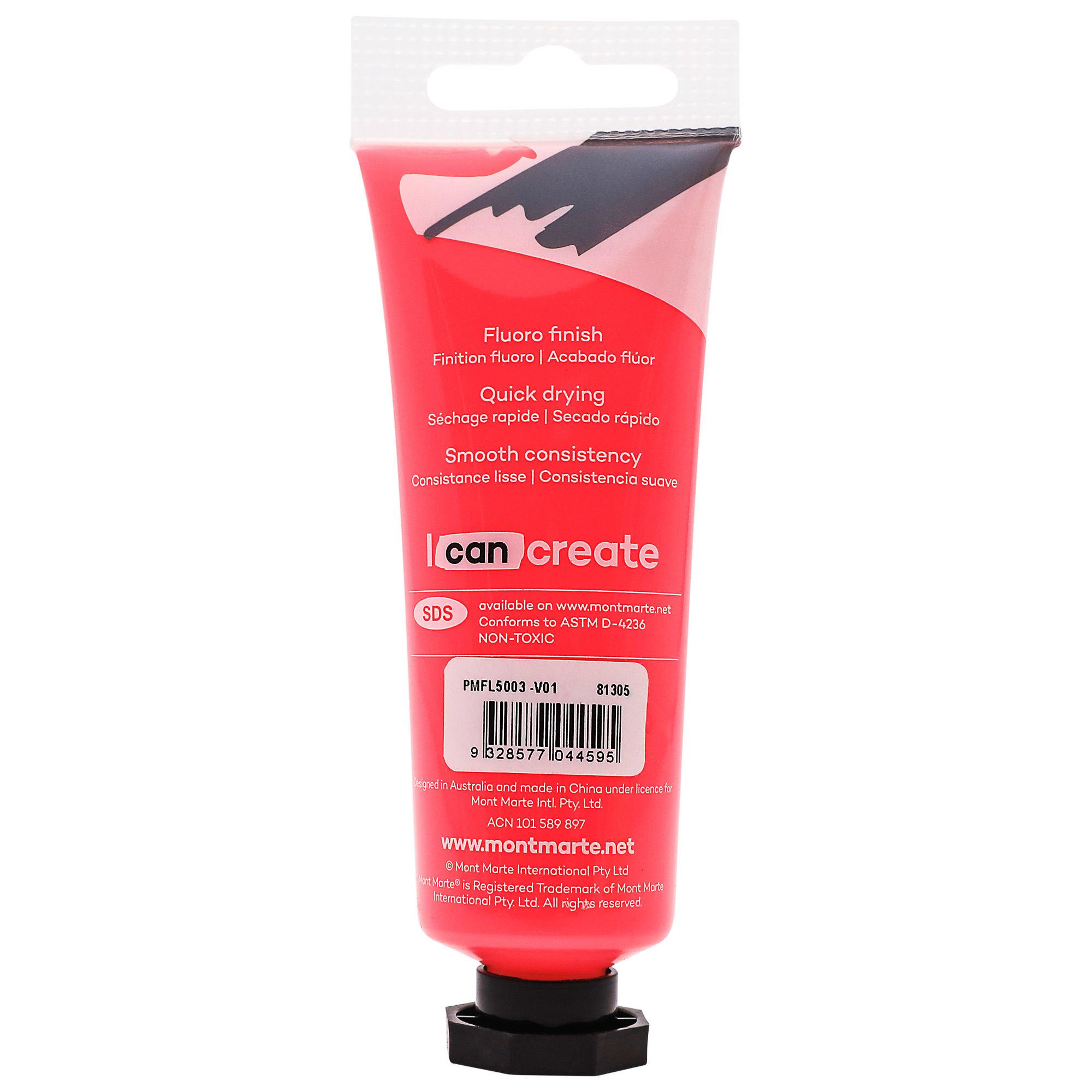 Màu Acrylic Fluro Mont Marte Tuýp 50ml - Fluoro Acrylic Paint Premium 50ml Tube