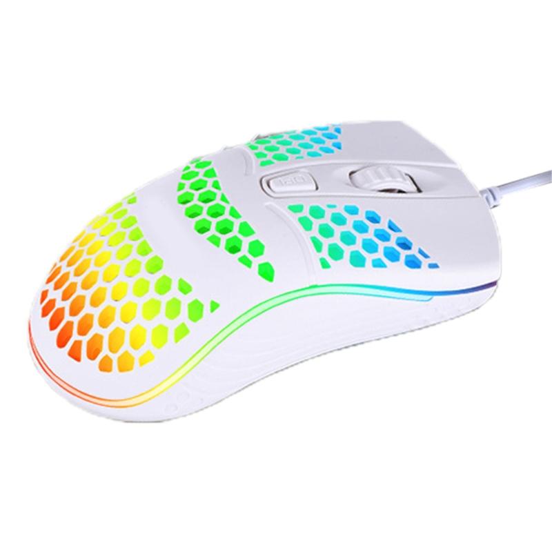 Mới Chơi Game USB Nhiều Màu Sắc Phát Sáng Chuột 4 Nút Công Thái Học Chuột Với Tổ Ong Vỏ Chống Trơn Trượt Cho Nhà Văn Phòng máy Tính Laptop