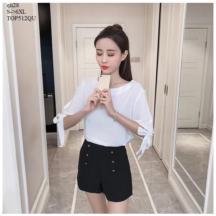 TOP414 ÁO VOAN NỮ TAY LỠ ĐÍNH HẠT