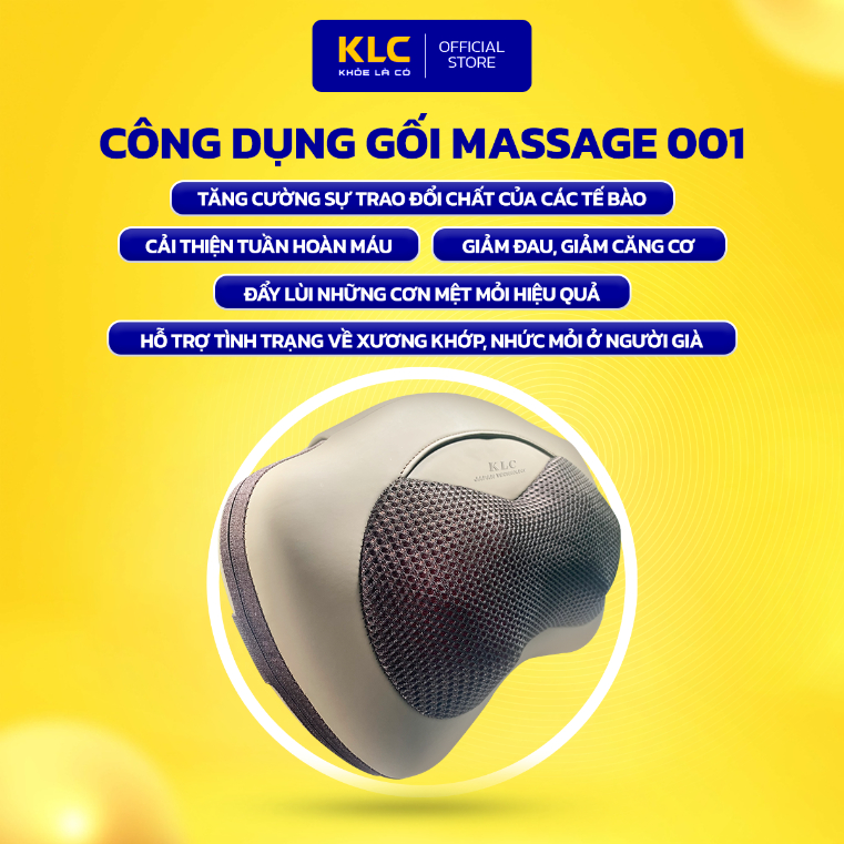 Gối Massage Cổ Vai Gáy KLC-001 giúp thư giãn, giải toả cơn đau nhức giảm stress hiệu quả.