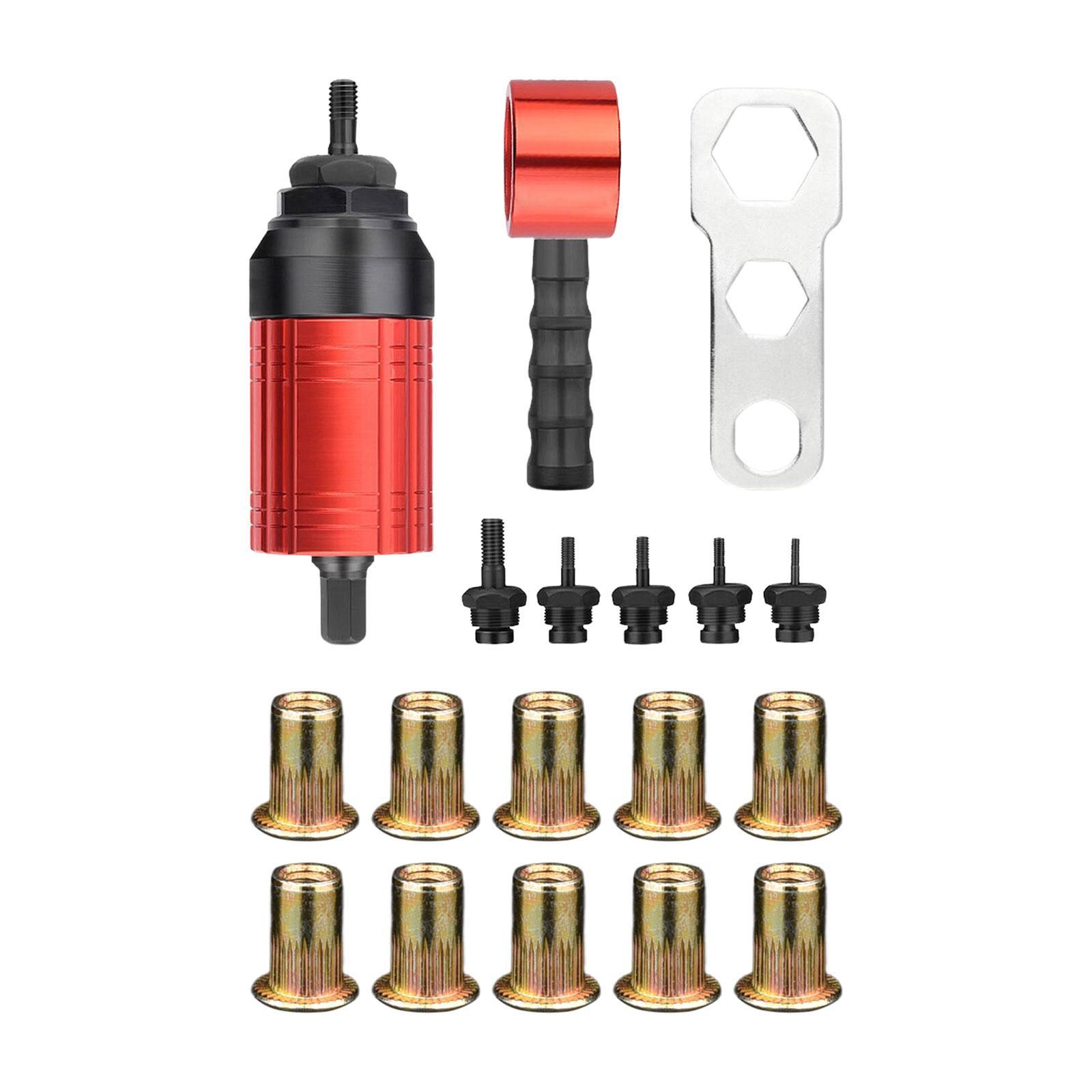 Rivet Nut Drill Adaptor Attachment Hand Riveter for Car Electrical Appliance