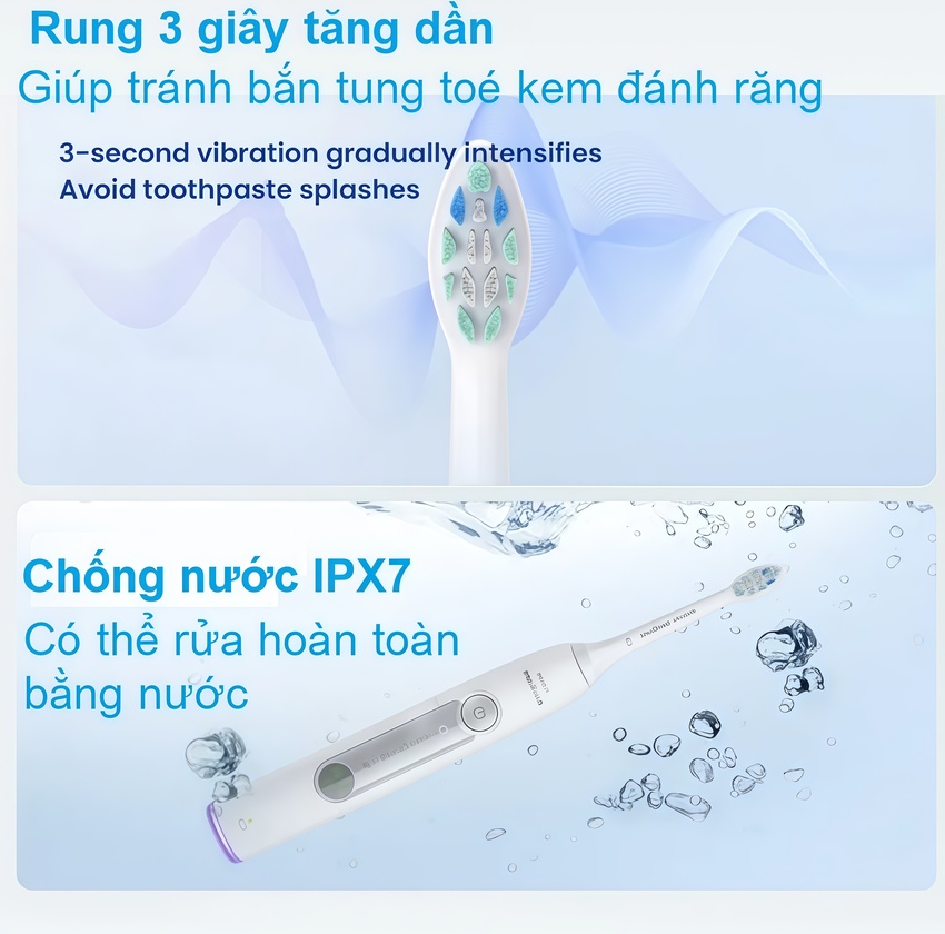 Bàn chải đánh răng điện thương hiệu Hà Lan cao cấp Philips HX5272/03 và HX5282/01 - Hàng chính hãng