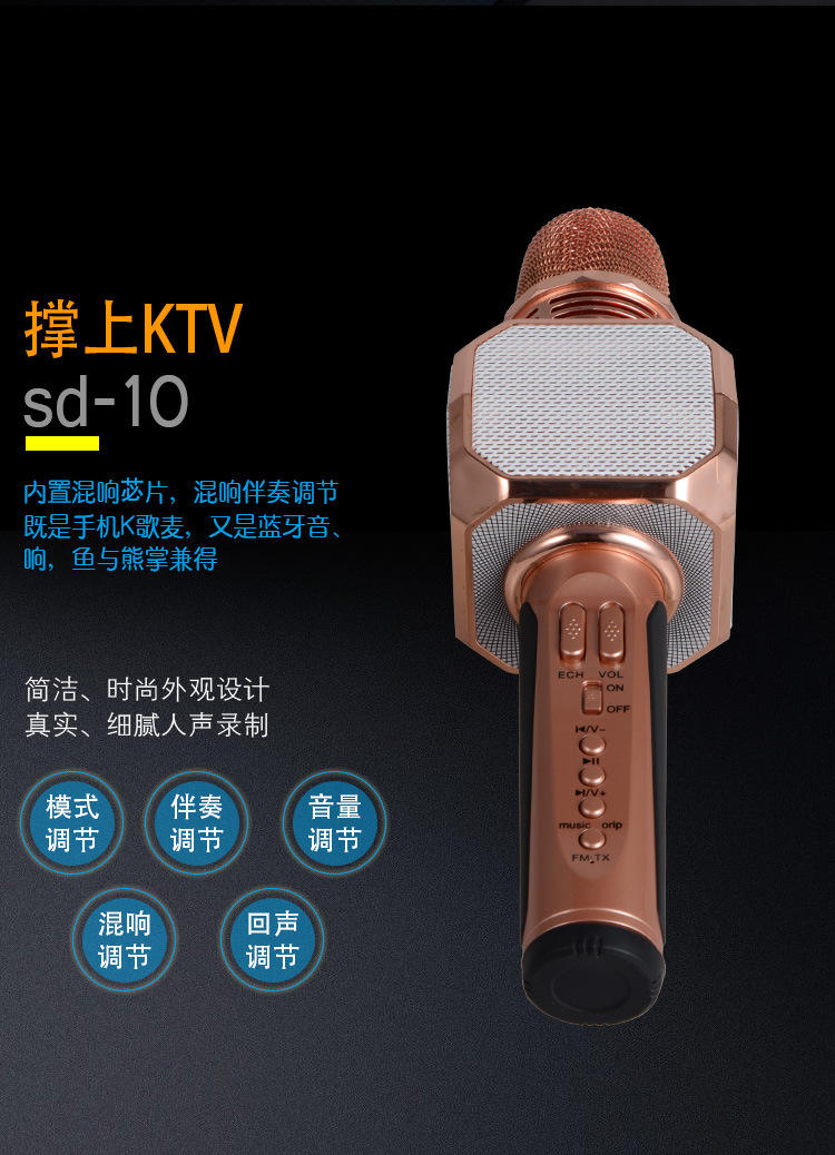 Micro karaoke Bluetooth  PF166 SD10  3 trong 1