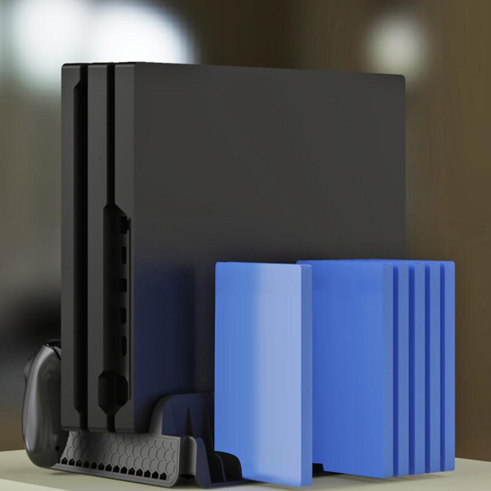 Vertical Stand+Cooling Fan+Controller Charging Station +Game Storage for PS4