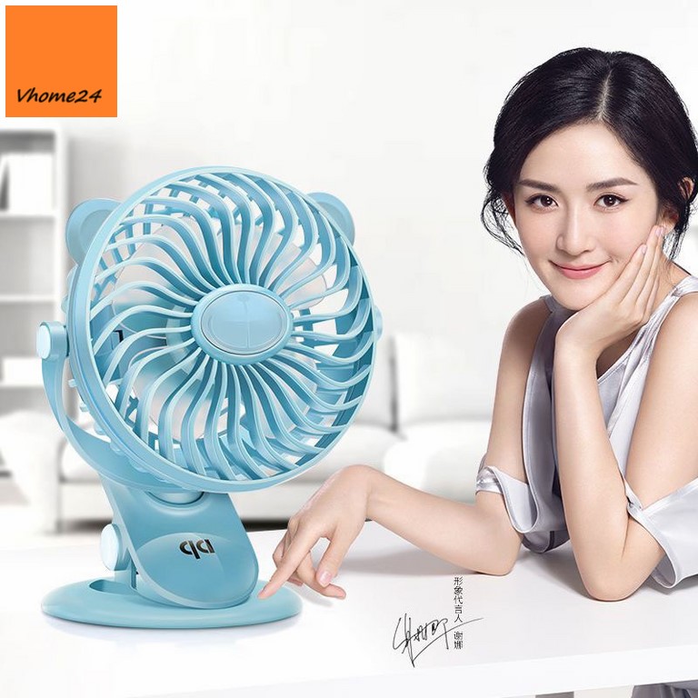 QUẠT KẸP BÀN SẠC TÍCH ĐIỆN CAO CẤP DP