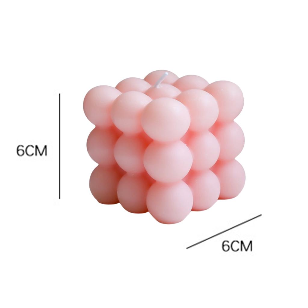 2xCube Candle Soy Wax Small INS Bedroom Office Nursery Decor Dessert Candle pink