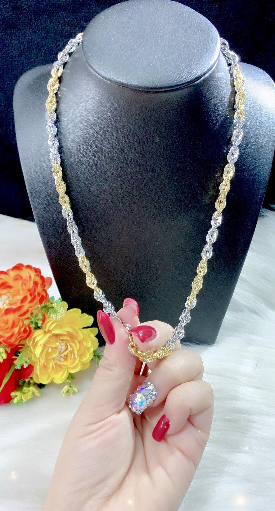Dây chuyền nữ phụng 2 màu mạ 18k cao cấp P18