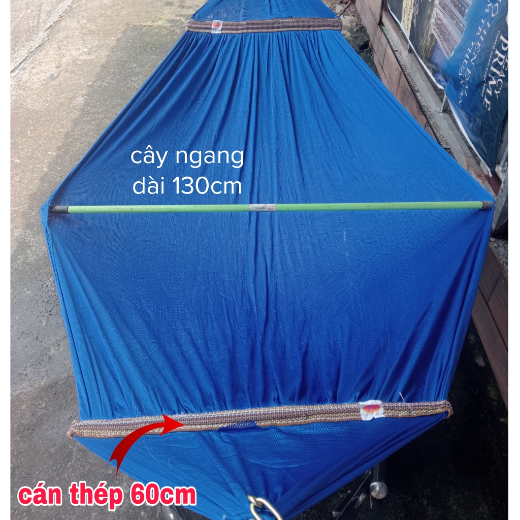 Võng Lưới Cỡ Đại Hàng DI LỢI, Đầu Cán Thép 60cm, Phù Hợp Với Khung Lớn, Chất Vải Dày Mềm, võng Rộng 180cm