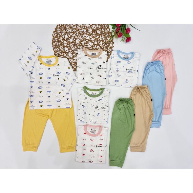 Bộ dài tay thun lạnh cho bé Trai bé Gái hãng Avaler chuẩn xịn vải petit mềm mịn, thông thoáng dễ chịu, thấm hút mồ hôi.