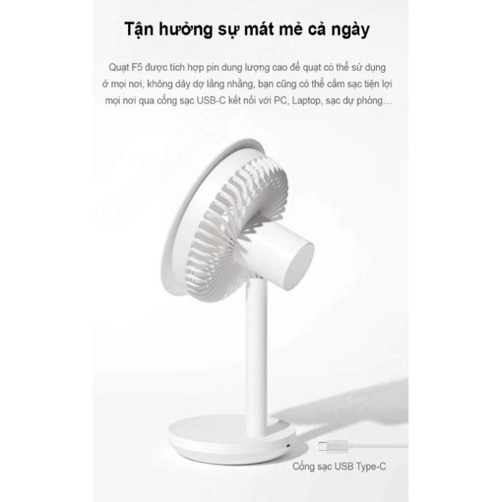 Quạt sạc pin để bàn SOLOVE F5 Xiaomi chính hãng -Hàng Chính Hãng