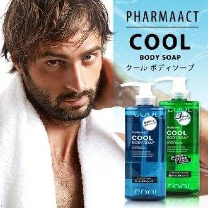 Sữa tắm cho nam giới Pharmaact Cool 600ml Nhật Bản, bạc hà mát lạnh