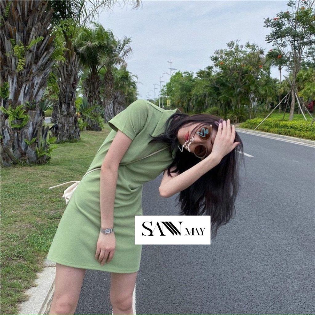 Đầm Polo Nữ Dáng Suông SANMAY Váy Thun Ôm Body, Đi Dự Tiệc Cưới Đi Chơi Biển, Công Sở Hàn Quốc, Vải Cotton Cao Cấp VD025