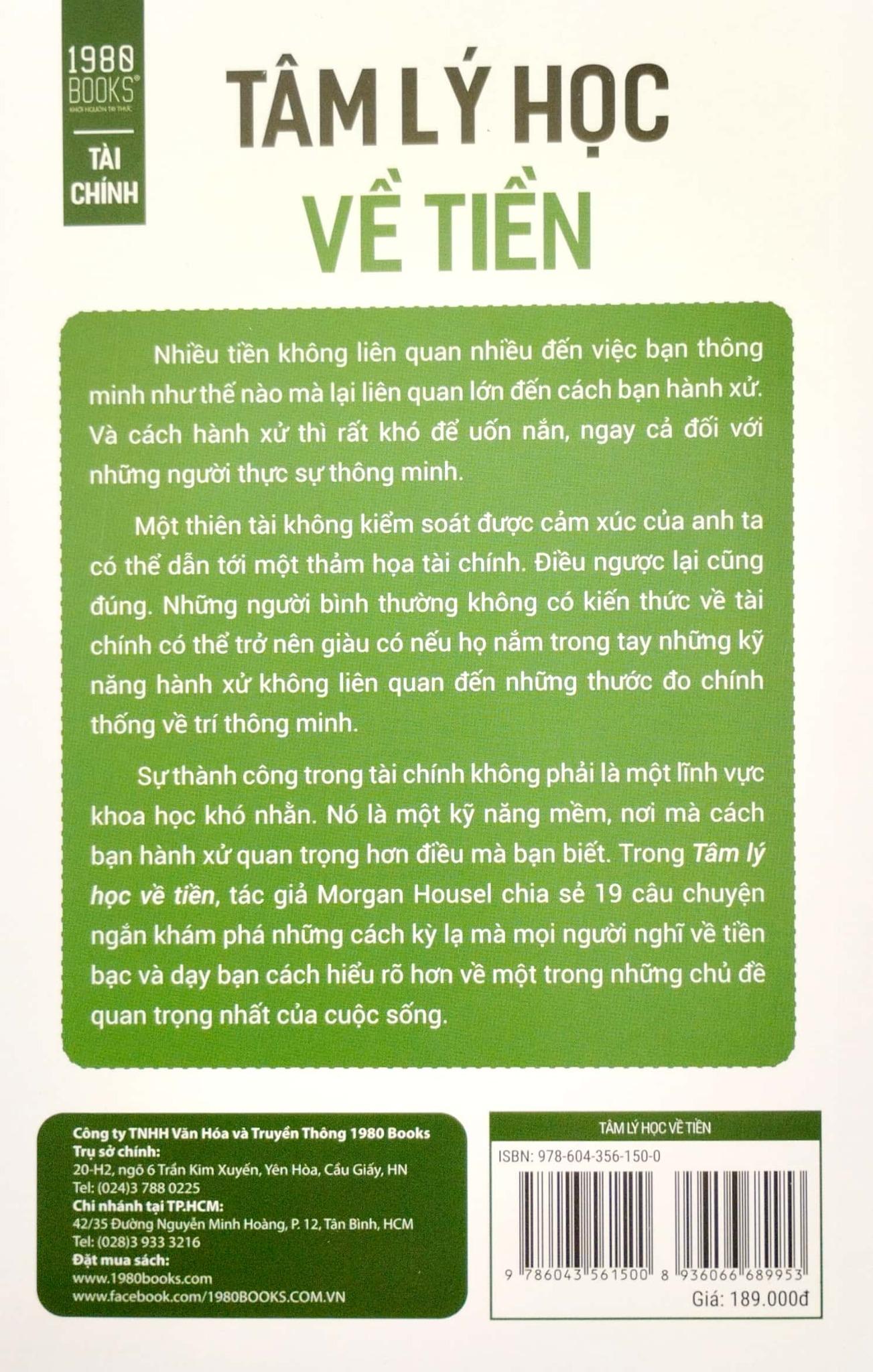 Tâm Lý Học Về Tiền - Tái Bản 2021