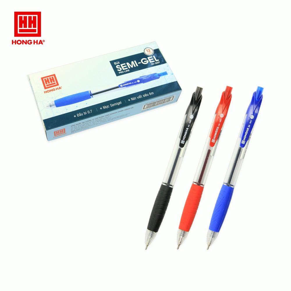 Bút semi gel Hồng Hà 0.7 mm thân trong