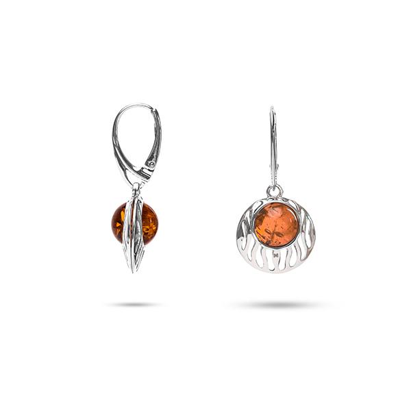 Bông tai Bạc 925 đính Đá Hổ Phách Multifaceted Millenne Paris MLER1032BA