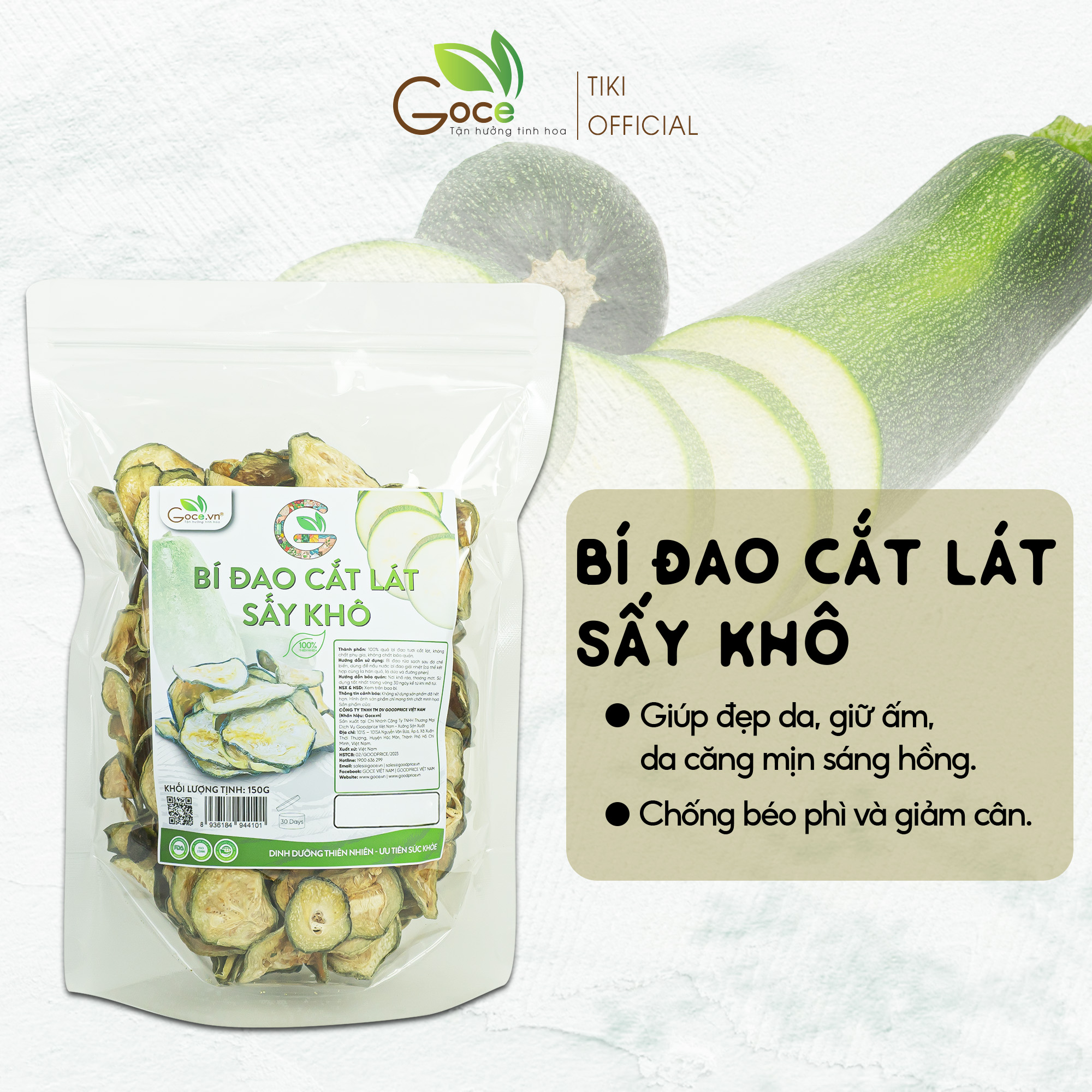 Bí đao cắt lát sấy khô Goce - 150g