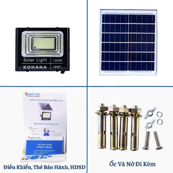 Đèn pha năng lượng mặt trời 100W