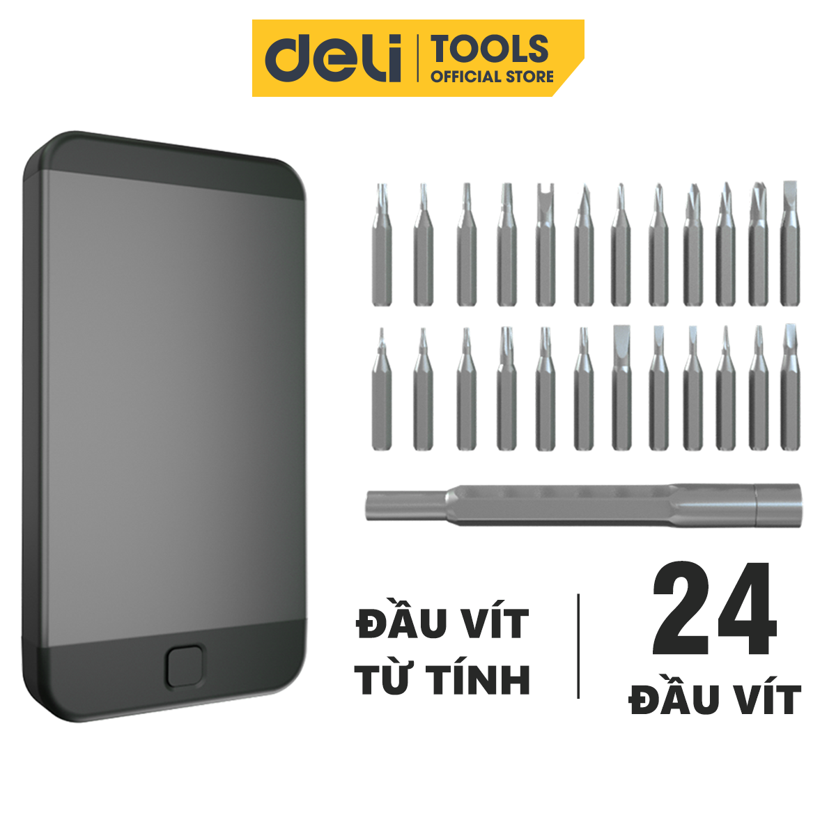 Bộ Tua Vít 24 Đầu Từ Tính Deli - Chất Liệu Siêu Bền, Nhỏ Gọn, Dễ Dàng Sử Dụng Nhiều Mục Đích DL3525