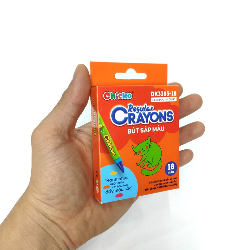 Bút Sáp Màu Chicko Regular Crayons - 18 Màu - DK3303-18