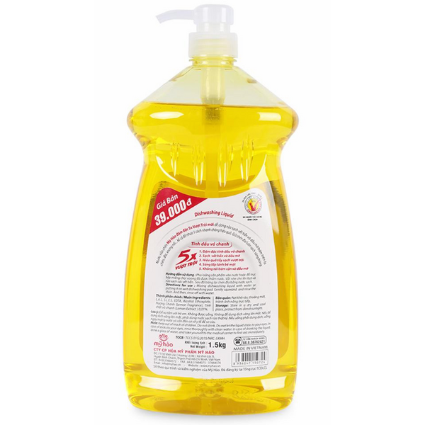 Nước Rửa Chén Mỹ Hảo Chanh 5X Đậm Đặc 1.5kg
