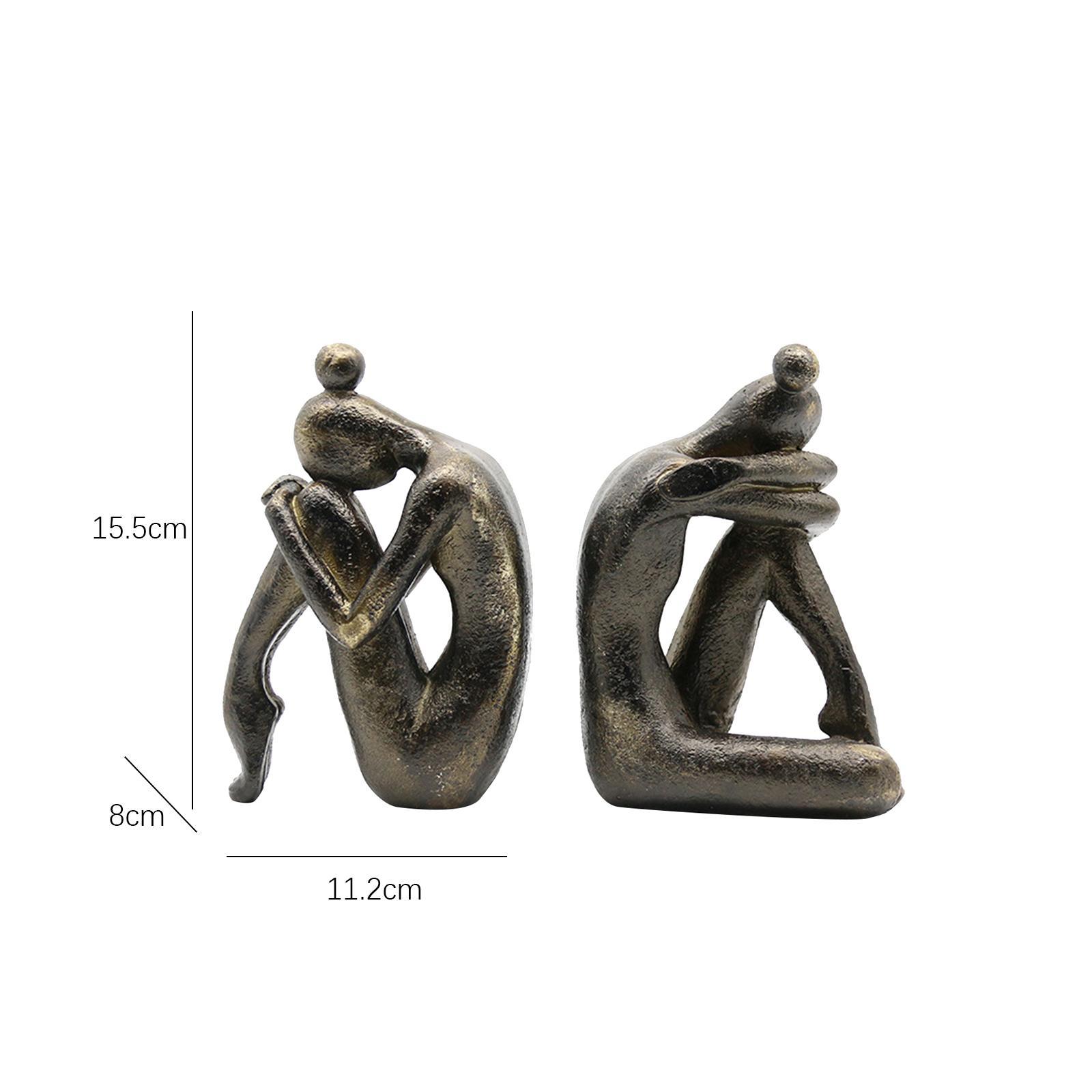 Thinker Bookends Figurine Bookend Decorative Bookends Desk Living Room Modern Home Female Book Stand Holder Resin Book Ends Book Stopper