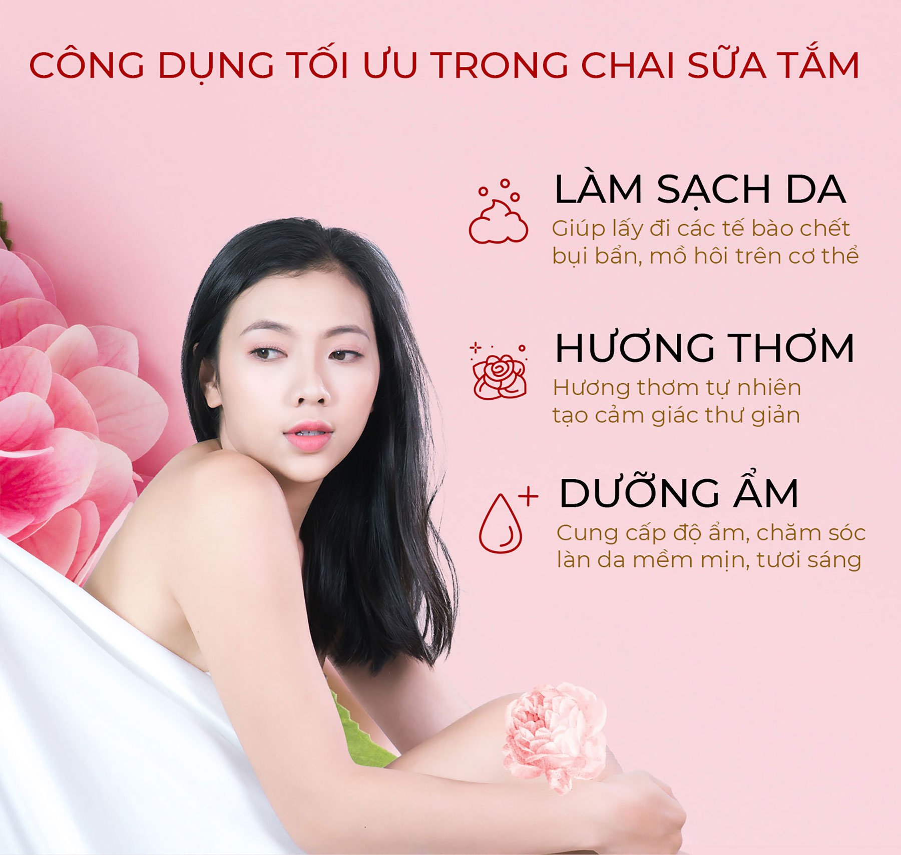 Sữa tắm Nhật cánh hoa mộc quế cao cấp 500ml cánh hoa mộc mang mùi hương quyến rũ- Tăng thêm sự gợi cảm, duyên dáng