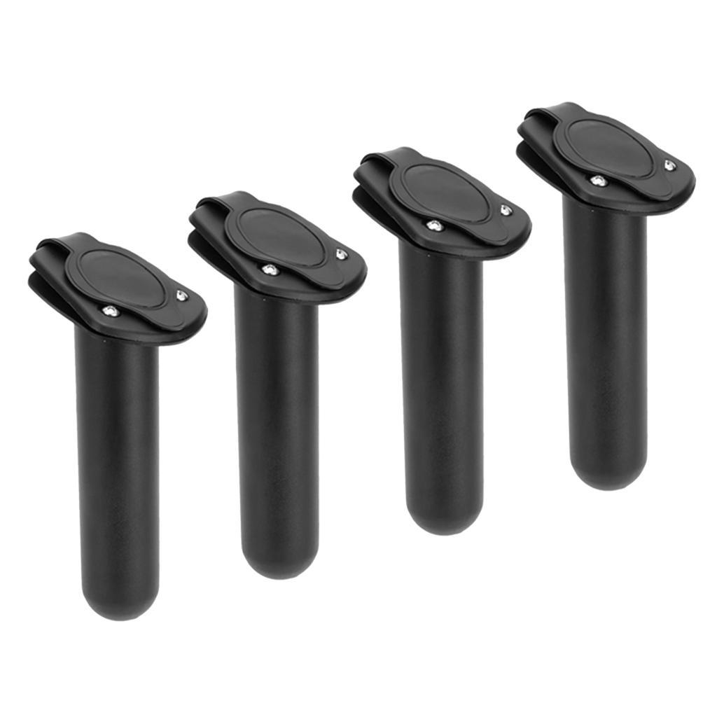 4 Pieces Durable Plastic Flush Mount Fishing Rod Holder Cap Gasket Kayak Canoe Side Tackle