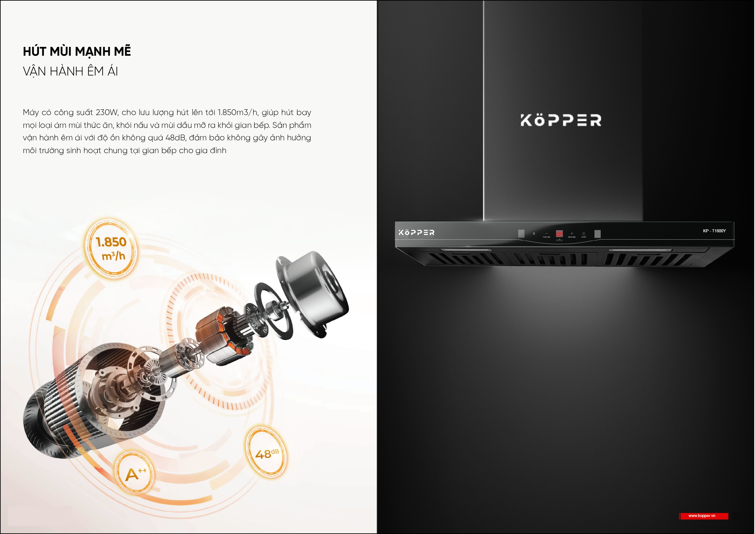 Máy Hút Mùi Cao Cấp KP - T1800Y Hàng Chính Hãng