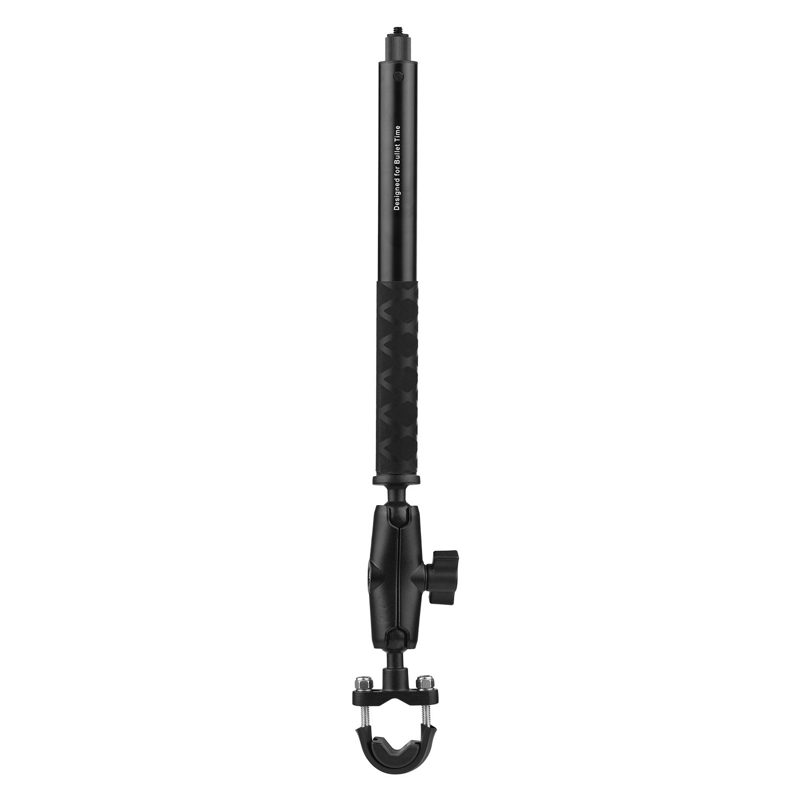 Motorcycle Bike Invisible Selfie Stick Handlebar Mount Bracket with 1/4 Inch Screw Flexible Handlebar Mount Clamp