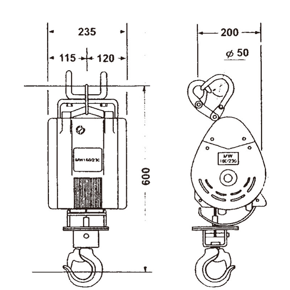 Tời Điện Treo Mini ABG Kio- Winch SK-230 - Máy Tời Điện, Thiết Bị Gọn Nhẹ, Cơ Động, Máy Tời Điện Dễ Sử Dụng, An Toàn- Hàng Chính Hãng