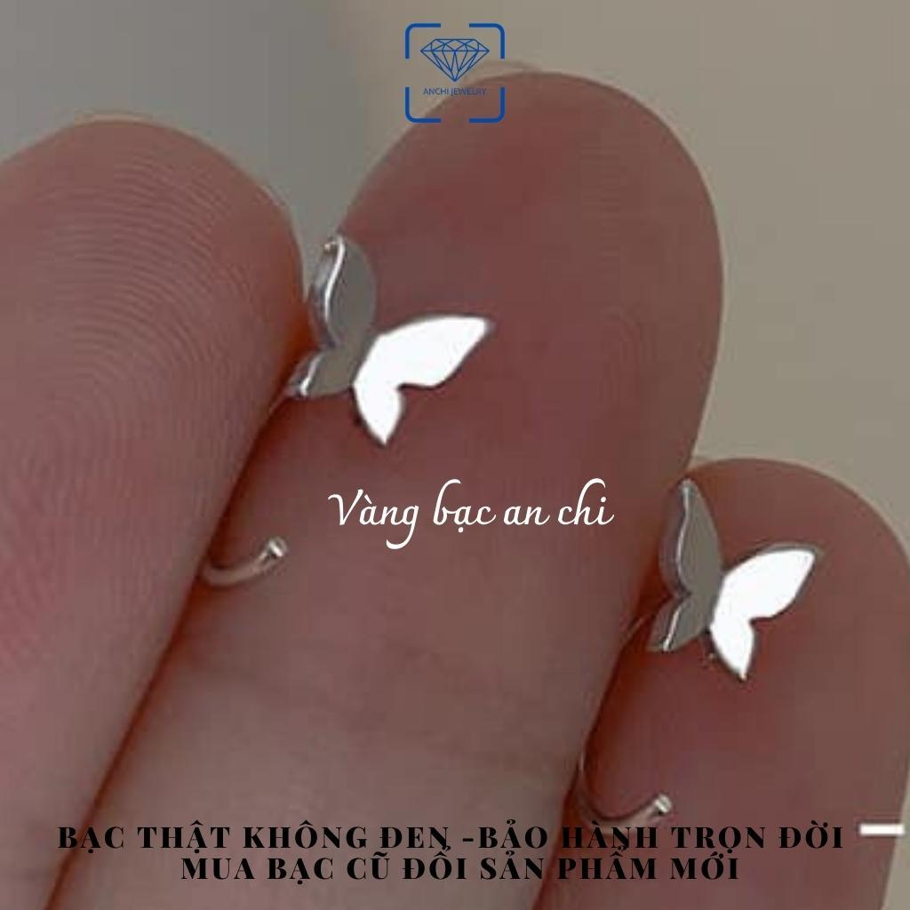 Bông tai bạc nữ cánh bướm butterfly phụ kiện trang sức nữ Anchi jewelry